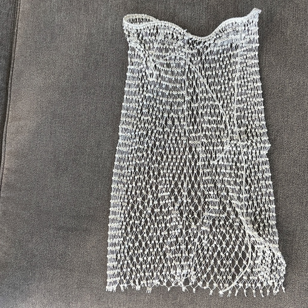 Elegant White Mesh Dress